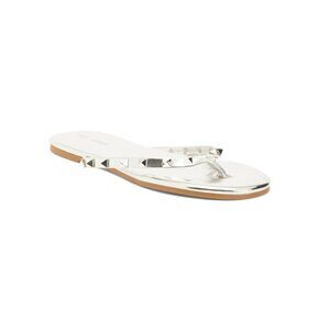 YOSI SAMRA Silver Rivington Studded Thong Sandals